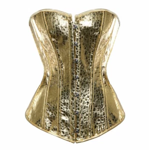 Burlesque Korsett Baskisch Cincher Dessous Bustier glänzende Pailletten Gold Silber 6-22 - Bild 1 von 17