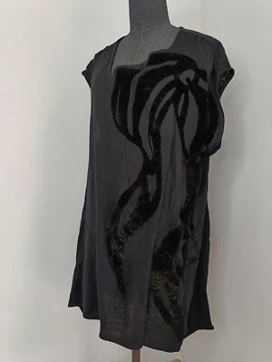 Tsumori Chisato by ISSEY MIYAKE Negro Lana Rayón Mini Camiseta Vestido Foto 1 de 4