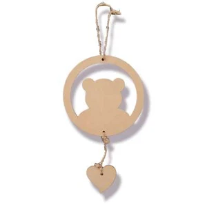 STOCK 7 Pz Sagoma in Legno con Orsetto da Decorare - Addobbo Natalizio - Imagen 1 de 1