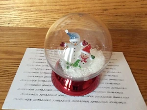 SNOWMEN SNOW SCENE IN PLASTIC GLOBE New with Tag Midwest Plastic globe & Base - Picture 1 of 6