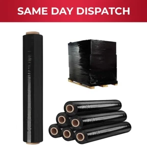 24 rollos de envoltura retráctiles de palets película adhesiva elástica negra NE 500 mm x 25 mu - Imagen 1 de 7