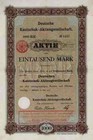 Deutsche Kautschuk 1907 KAMERUN Kolonial Victoria Duala 1000 Mark Ekona Gründer