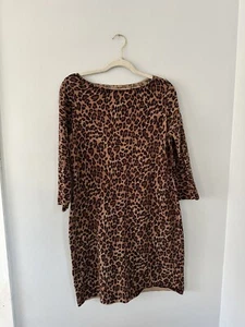 Lauren Ralph Lauren Dress Womens XL Cheetah Print Long Sleeve Knit Cotton - Picture 1 of 5