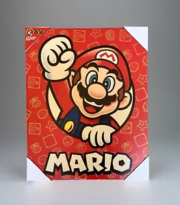 NEW Super Mario Bros. MARIO 16in x 20in Canvas Wood Frame Wall Art Print - Picture 1 of 5
