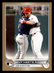 2022 Topps Gold #367 MVP Meets Rookie 0348/2022 - Picture 1 of 2