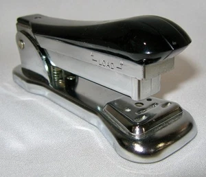 Vintage ACE CADET LIFTOP STAPLER Black Model 302 Retro Mid Century ~ WORKS GREAT - Picture 1 of 10