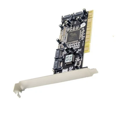 New 4 Port SATA PCI Expansion Card PCI To SATA Adapter Card RAID 1 - Image 1 of 4
