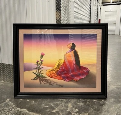 Litografía nativa americana firmada RC Gorman Navajo Dawn edición 1992 60/225 enmarcada Foto 1 de 4