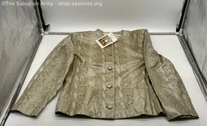 NWT Vera Pelle Women's Multicolor Snakeskin Print Button Front Jacket Size 44 - Picture 1 of 10