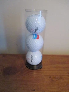 Vintage Collectable Golf Ball Set of 3 Chevron Titleist DT Trusoft - Picture 1 of 4