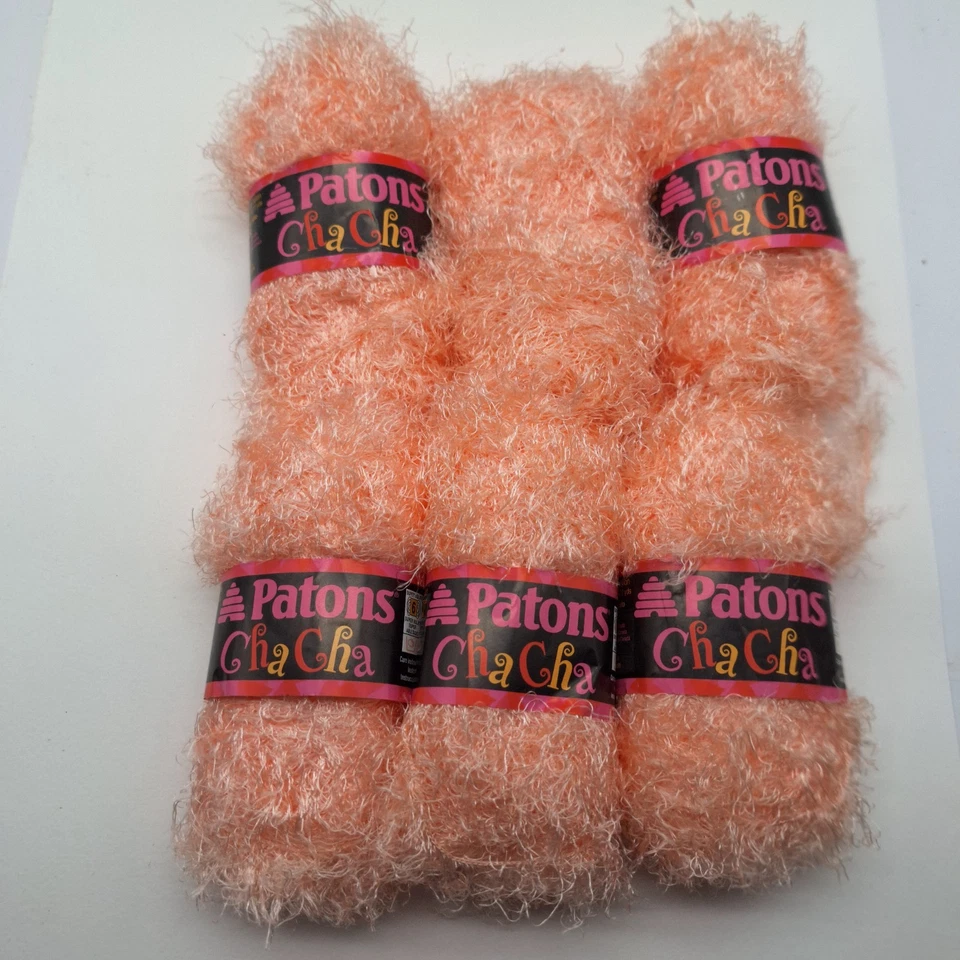 6 Patons Cha Cha Yarn 50 g 1.75 oz 77 yds ea  color  Mambo Melon 100% Nylon - Image 1 of 4
