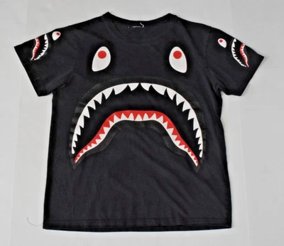 Vintage Bathing Ape Bape Shark T-Shirt Size S 00s Sleeve Sharks Soft Stretch - Image 1 of 4