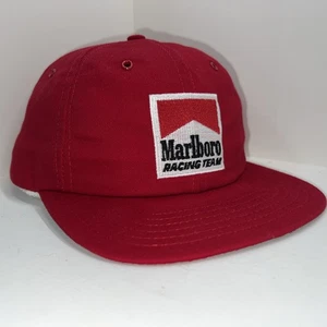 Vintage Marlboro Racing Team Mütze Kappe Druckknopflasche hergestellt in den USA verstellbar - Bild 1 von 12