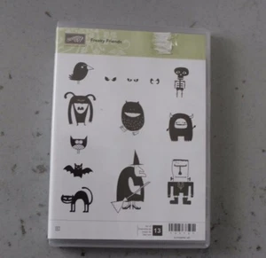 Stampin' Up! FREAKY FRIENDS Stamp Set Of 13 HALLOWEEN Monsters Cat - Picture 1 of 2