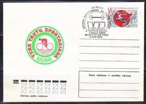 Lituania Soviética 1975 cubierta Spartakiada. Ciclismo. Finales de levantamiento de pesas. Vilna. - Imagen 1 de 1