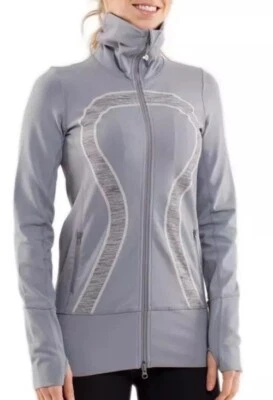 Chaqueta para mujer Lululemon In Stride Fossil Active elástica grande logotipo topo talla 8 Foto 1 de 4