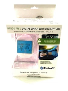 CRYSTAL VIEW - BLUETOOTH HANDS - FREE DIGITAL WATCH WITH MICROPHONE WHITE - Picture 1 of 2
