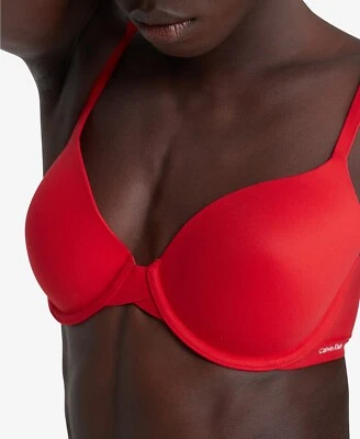 Calvin Klein Perfectly Fit Full Coverage T-Shirt Bra F3837, Red, Size 32A - Image 1 of 3