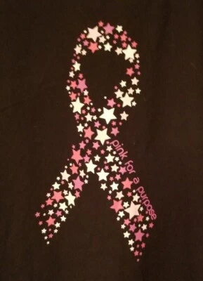 Cinta de concientización sobre el cáncer de mama ROSA para un propósito diseño de estrella negra y rosa 2X Foto 1 de 4