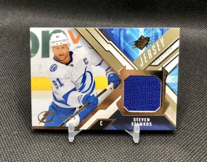 2021-22 UD SPx Steven Stamkos /65 “JERSEY SPECTRUM” GOLD GAME USED SP No. J-SS