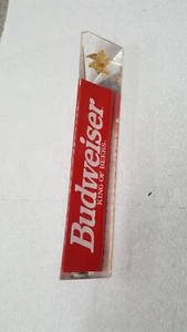 Vintage Budweiser Draft Beer Tap Handle Clear Acrylic 8" - Picture 1 of 7
