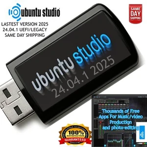 Ubuntu Studio 24.04.1 (2025) USB Bootable UEFI/LEGACY Fast Shipping California - Picture 1 of 5