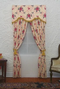 Manchester "Stylish" Dollhouse Curtains- with sheers -1:12 scale* - Picture 1 of 2