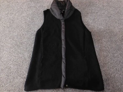 Chaleco Eileen Fisher Mediano Mujer Negro Cremallera Lana Chaqueta Exterior Foto 1 de 4