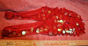 Ladies Red Cloth & Sequins Tote Purse - Picture 1 of 10