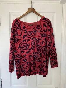 Hecho en Italia Jersey Estampado Rojo y Negro con Lana y Angora 12 14/16 Grande - Imagen 1 de 7