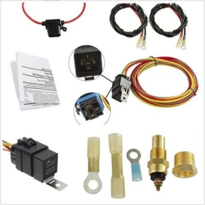 Accessories 185/165 12V Car Dual Electric Cooling Fan Wiring Harness 40A Relay - Picture 1 of 11