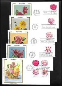 US FDC Flowers 1981 5 covers Colorano Cachets 4 indiv 1 block Scott 1876-79 | - Picture 1 of 1