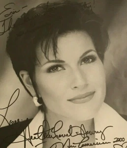 FOTO RETRATO AUTOGRAFIADO HEATHER FRANCESA / MISS AMERICA 2000 / B&W 8 X 10 - Imagen 1 de 3
