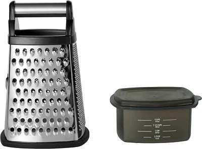 Gourmet 4-Sided Stainless Steel Box Grater for Fine, Medium and Coarse Grate, an - Image 1 of 4