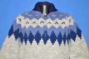 vintage 80s TUAK COWICHAN WOOL SHAWL COLLAR BULKY WARM THICK SWEATER SMALL S - Picture 1 of 3