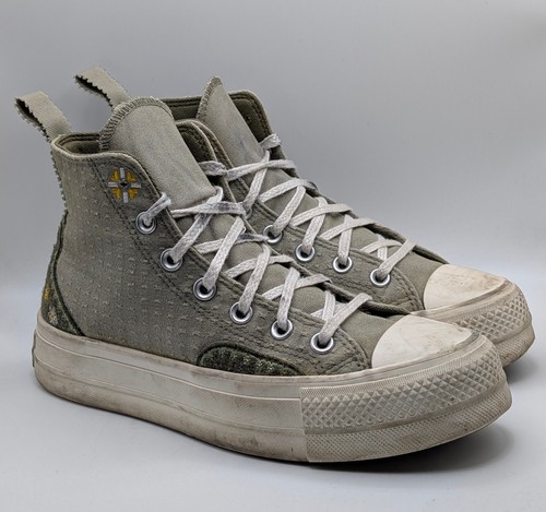 Scarpe Converse CTAS donna 7 5 sollevamento plateau alte ricami autunnali floreali