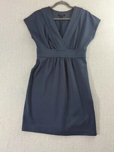 Banana Republic Blue Short Sleeve Dress V-Neck Size 10 Empire Waist - Picture 1 of 8