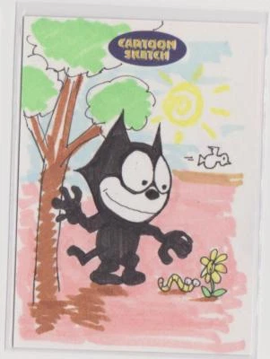 CLASSIC CARTOON SKETCH ART TRADING CARD FELIX THE CAT SKETCHED BY ASUKA YAMAMOTO - Image 1 of 4