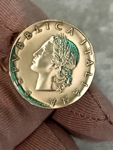 ETERNA GOLD 14K YELLOW GOLD ITALIAN 20-LIRE COIN RING, SIZE 7 (M4361G-24) - Picture 1 of 8