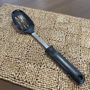 Vtg Ekco Nylon Slotted Spoon Black Serving Heat Resistant Cooking 12” Utensil - Picture 1 of 10