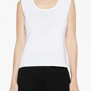 NWT Ming Wang Mid-Length Scoop Neck Knit Tank White Women's Small - Picture 1 of 12