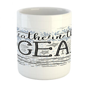 Ambesonne Wording Ceramic Coffee Mug Cup for Water Tea Drinks, 11 oz