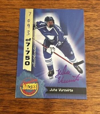 Juha Vurovirta 1994 Authentic Signature Rookies Certified Auto Card #29 - Image 1 of 2