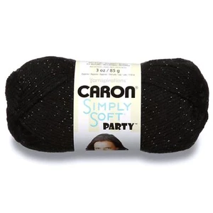 Caron Simply Soft Party Yarn, 3 oz, Medium Worsted 4 Gauge, - Black - For Cro... - Picture 1 of 8