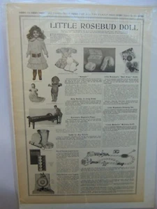 Pagina pubblicitaria giocattolo 1913 caratteristiche Little Rosebud Doll pubblicità stampa artistica vintage - Foto 1 di 1