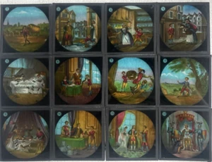 Antique Magic Lantern Slides - 'The Story of Dick Wittington' - Full Set of 12 - Picture 1 of 14