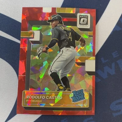 2022 Donruss Optic Red Cracked Ice Prizm /7 Rodolfo Castro RC - Image 1 of 2