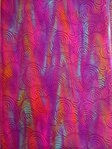 1-7/8 YDS MAGENTA CIRCULAR SWIRLS BATIK BACKGROUND 100% COTTON OOP - Picture 1 of 4