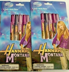 Juego de bolígrafos coleccionables Disney Hannah Montana de 5 quilates 2 paquetes favoritos de fiesta 10 quilates en total - Imagen 1 de 4