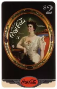 Coca-Cola National '96 $2. Plata. Tarjeta telefónica clásica de mujer retrato ovalado #17 de 25 - Imagen 1 de 1